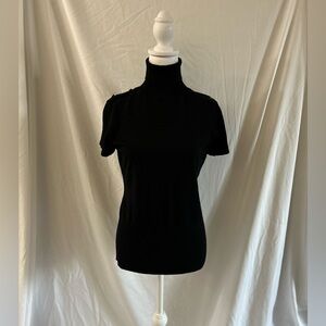 Turtleneck Side Button Top